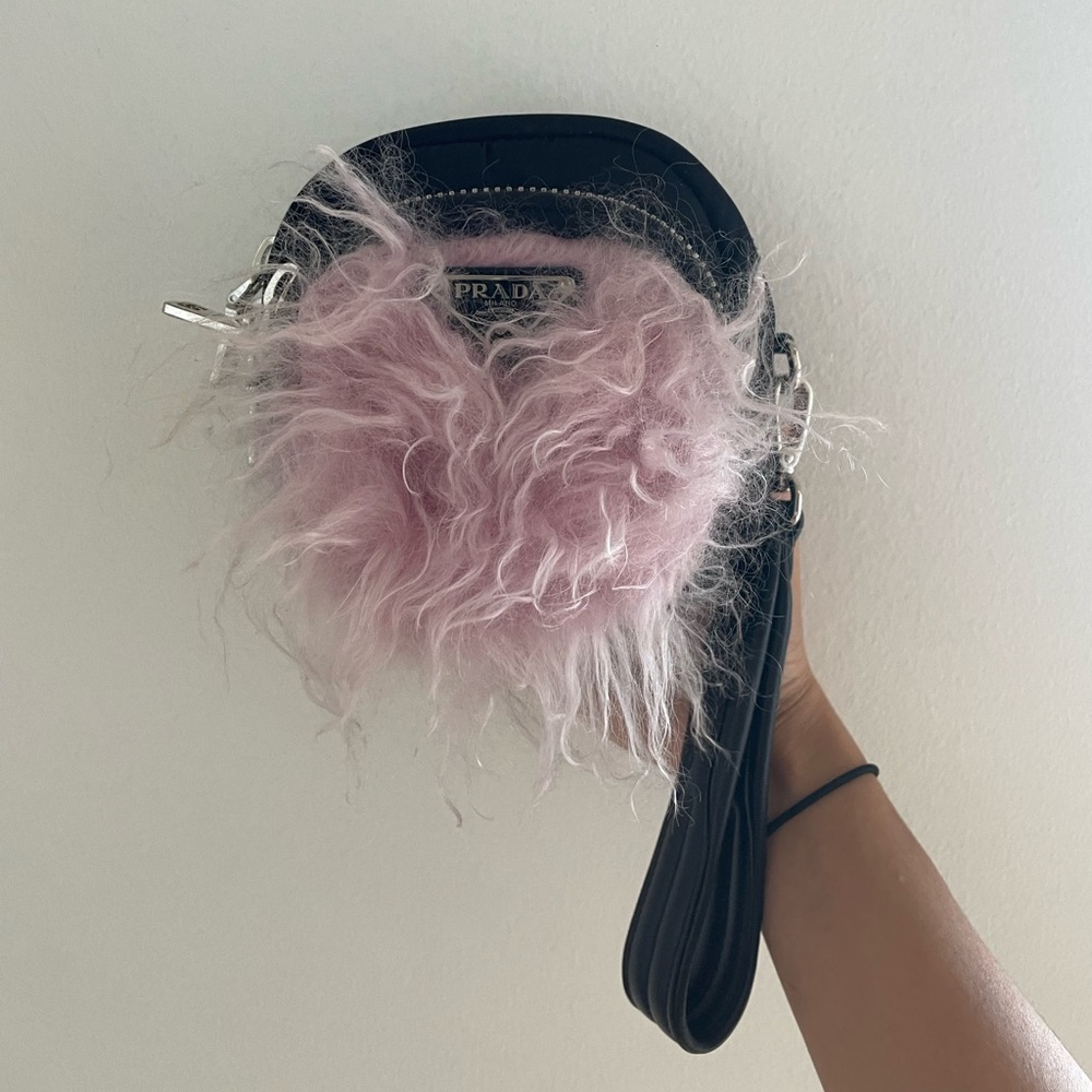 Prada Furry Mini Wristlet